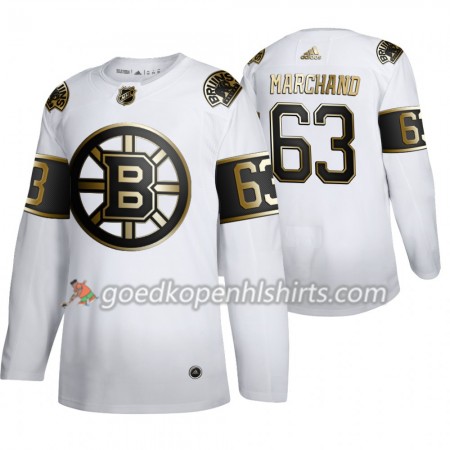 Boston Bruins Brad Marchand 63 Adidas 2019-2020 Golden Edition Wit Authentic Shirt - Mannen